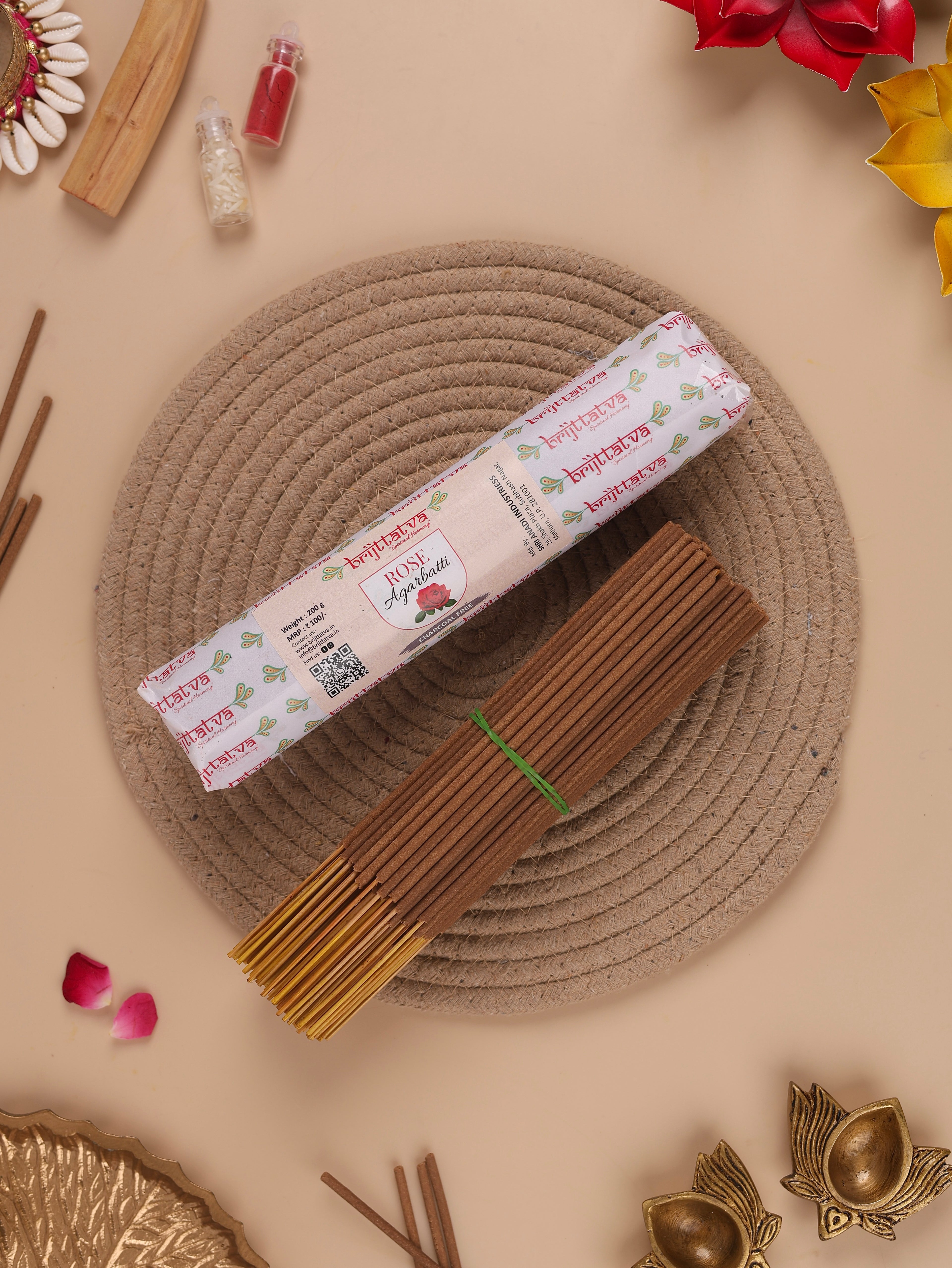 Charcoal Free Rose Incense Sticks
